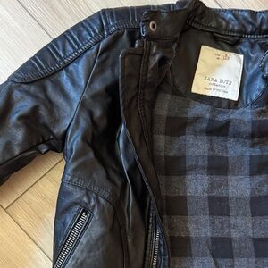 Zara Boys Black Leather Jacket